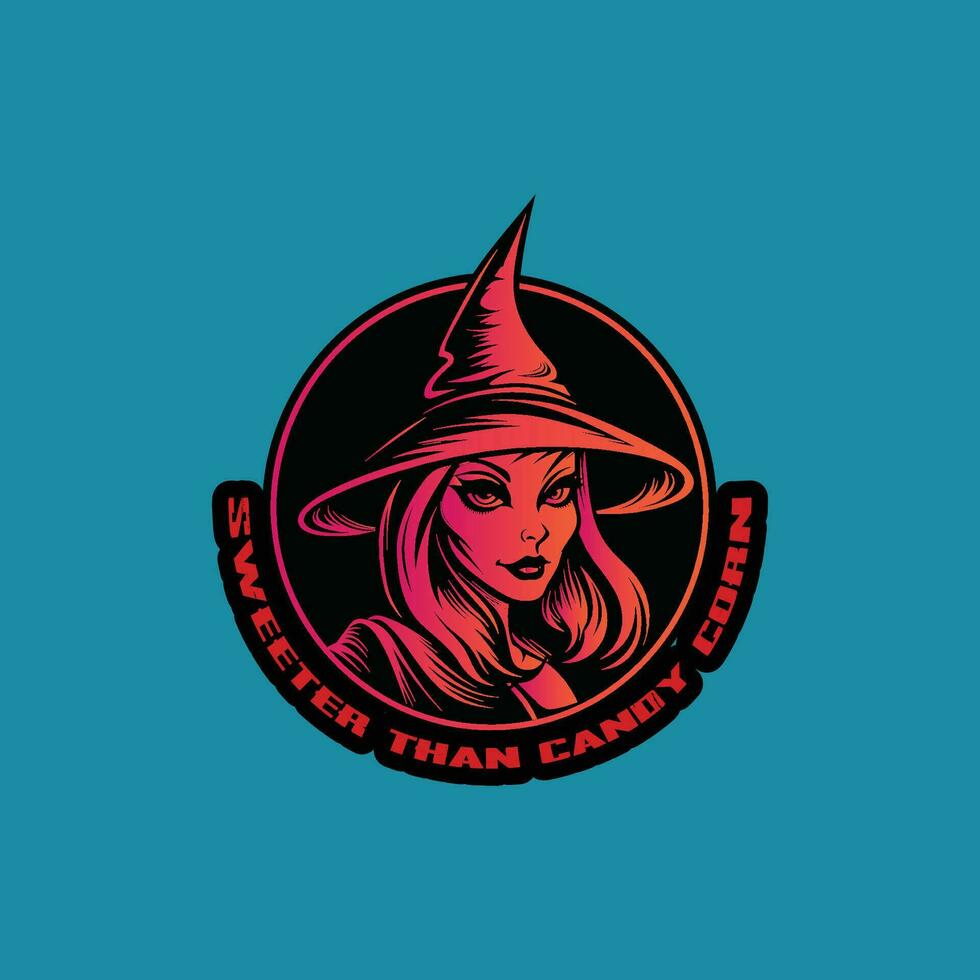 Sweeter Than Candy, A Witch Hat in Teal Twilight vector