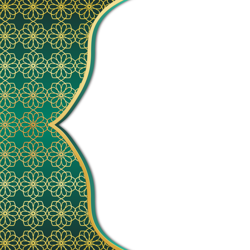 Golden islamic frame png