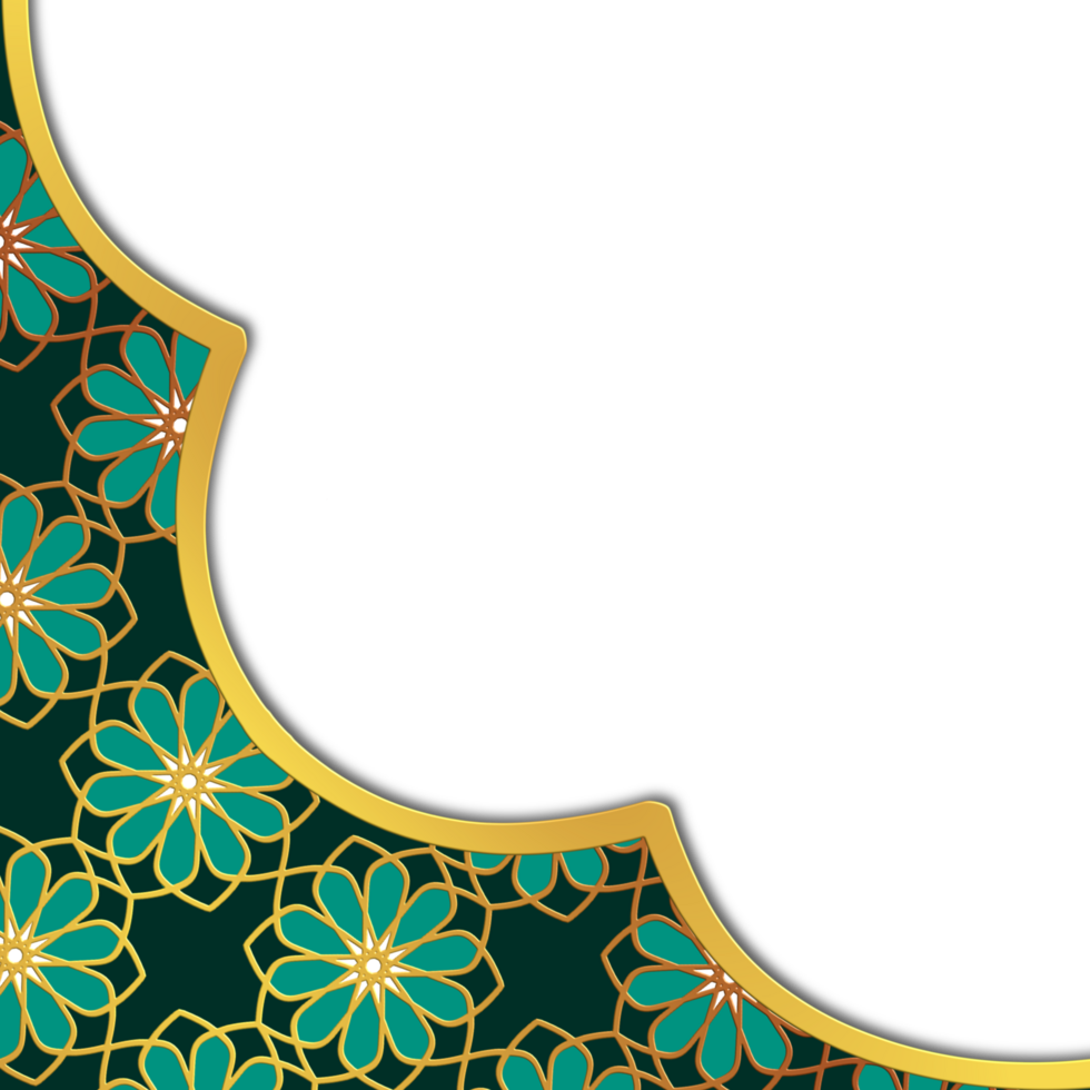 Golden islamic frame png