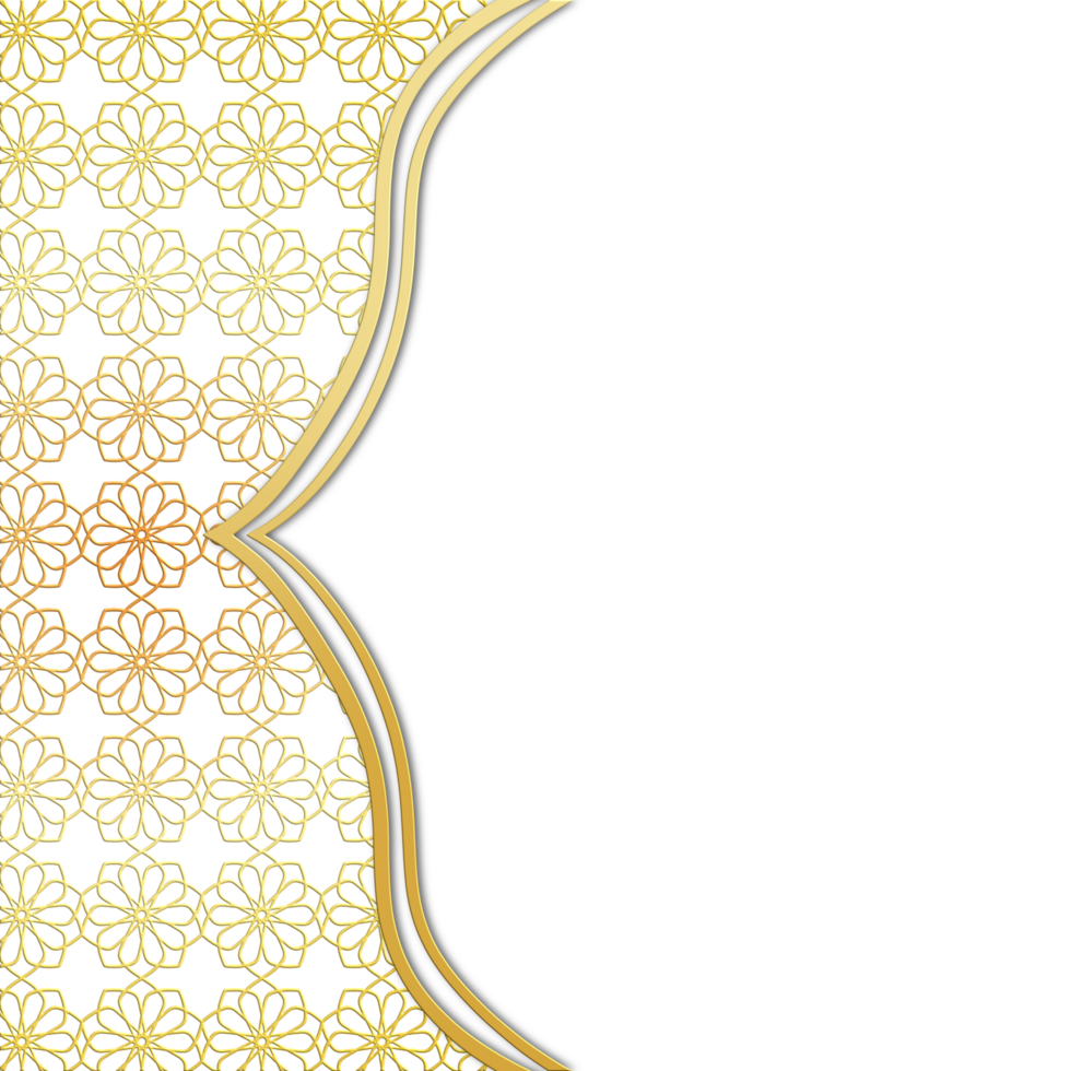 Golden islamic frame png