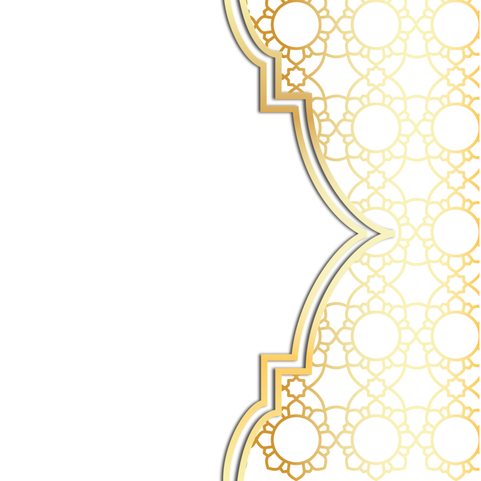 Golden islamic frame png