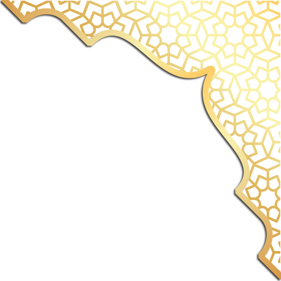 Golden islamic frame png