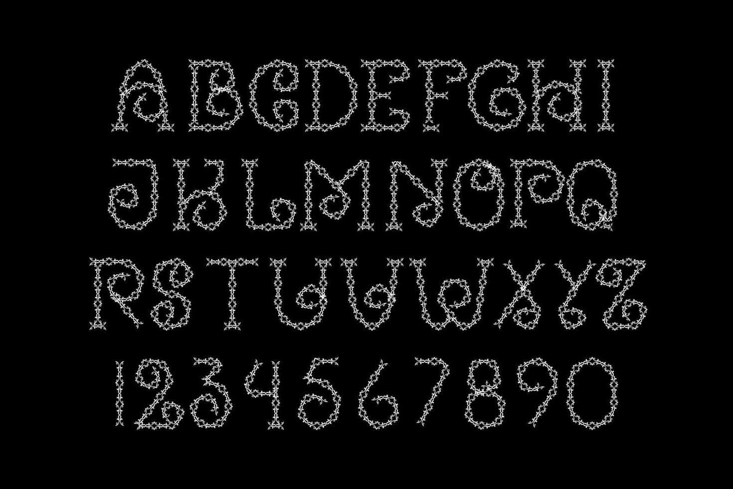 a set of Decorative Letters and Number vector