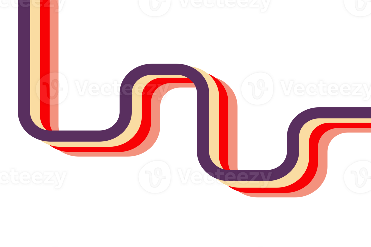curved stripe multicolor abstract background illustration on transparent background with copy space. png