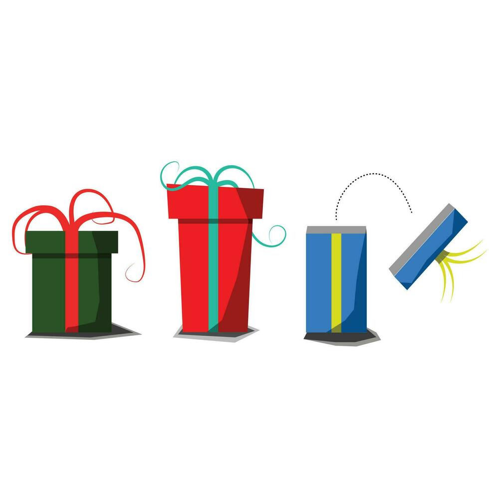 regalo cajas, nuevo años festival, Navidad festival decorativo regalos vector regalo caja