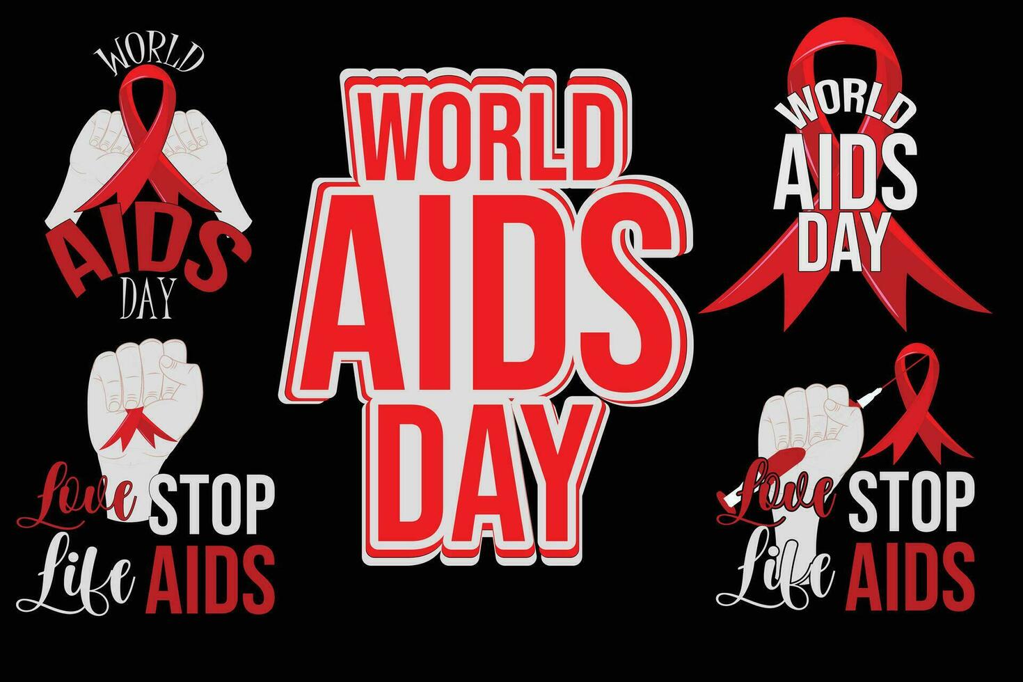 World aids day concept stock illustration. AIDS Awareness Ribbon vector. vector