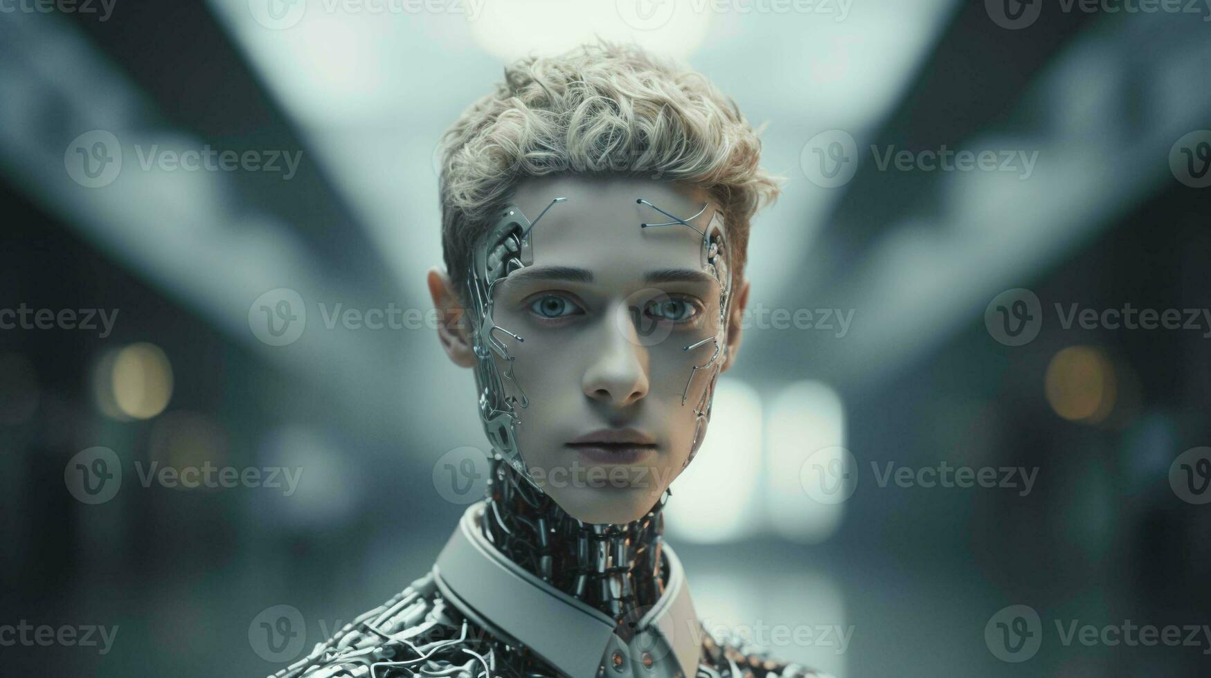 Seamless integration of human and artificial intelligence, exemplifying the power of innovation photo