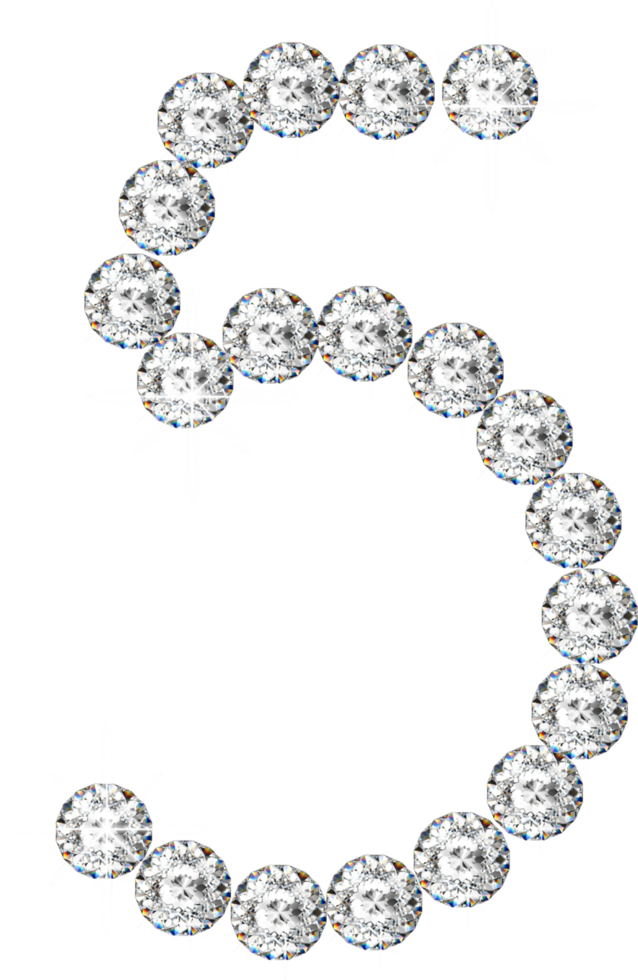 Diamond bling number png