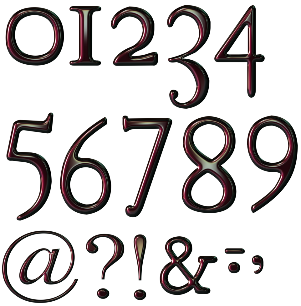 Glossy burgundy numbers 29751241 PNG