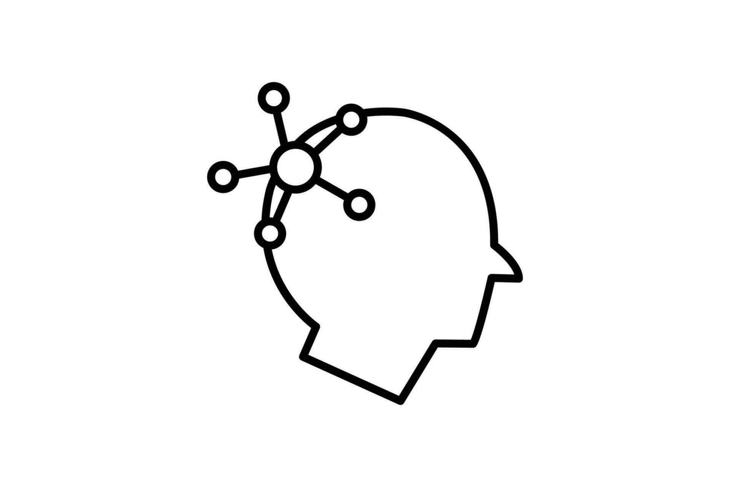 Mind map icon. icon related to critical thinking. suitable for web site design, app, user interfaces, printable etc. Line icon style. Simple vector design editable