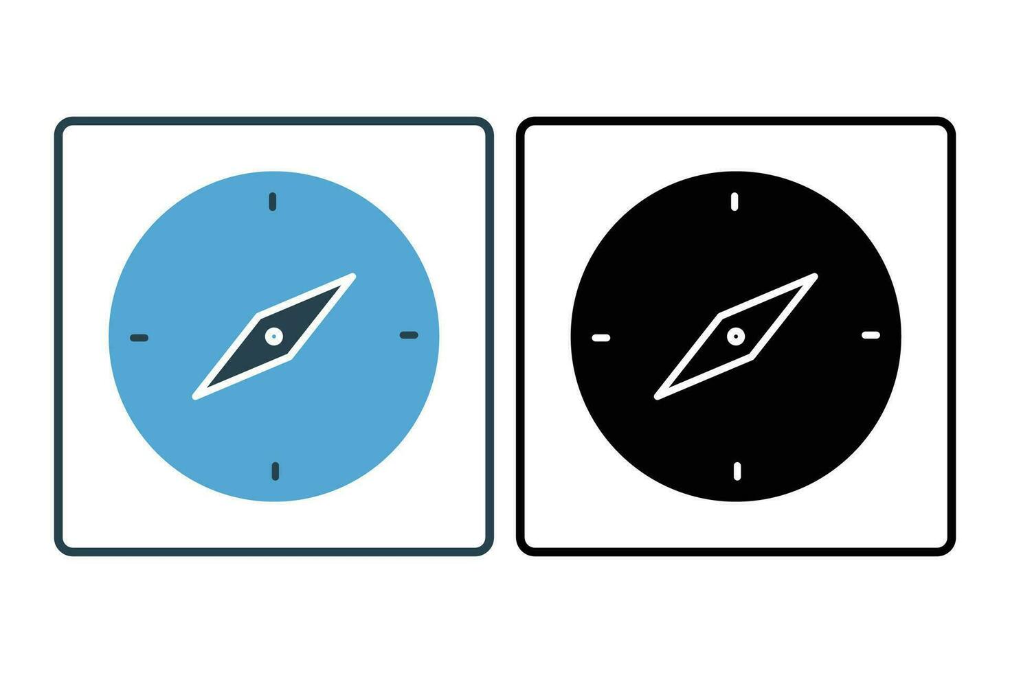 Compass icon. icon related to direction and purpose. suitable for web site design, app, user interfaces, printable etc. Solid icon style. Simple vector design editable