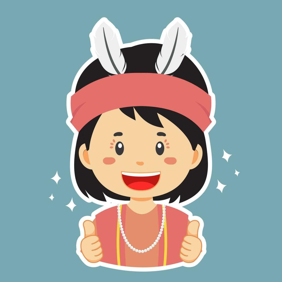Happy Central Kalimantan Character Sticker vector