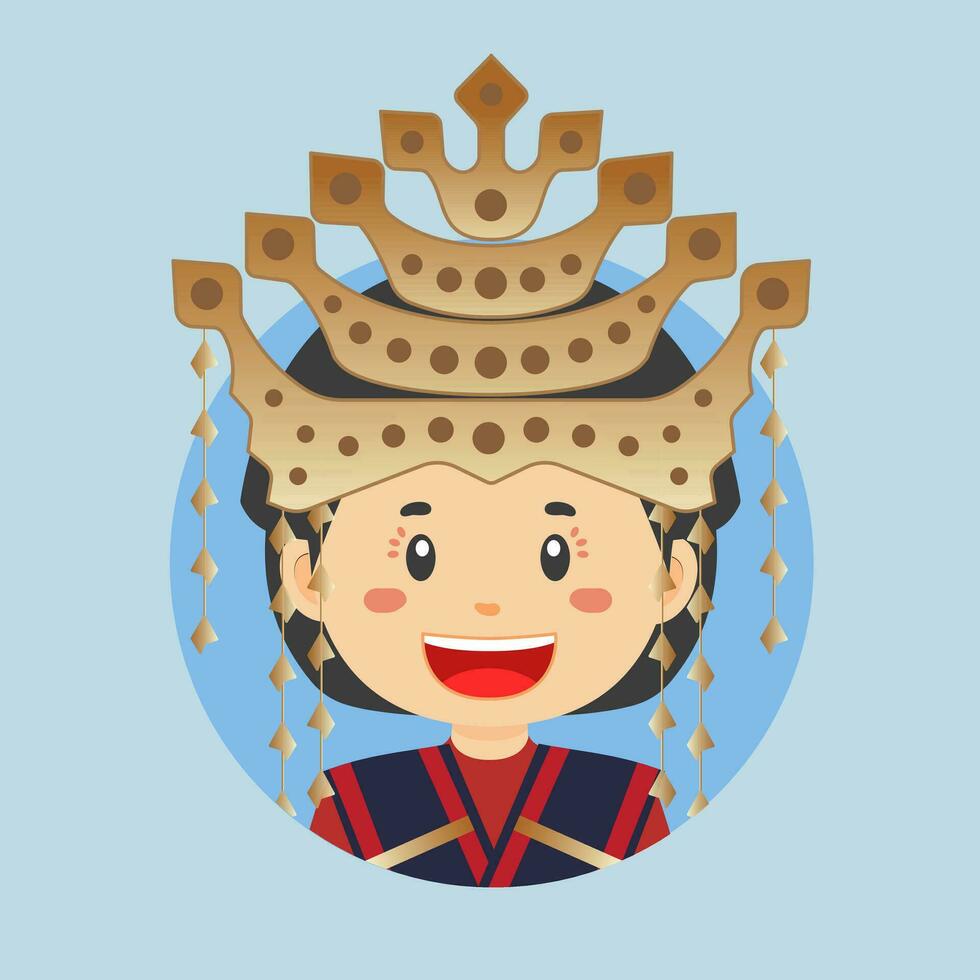 avatar de un norte Sumatra indonesio personaje vector