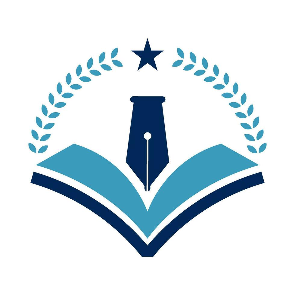 pen and book education logo vector