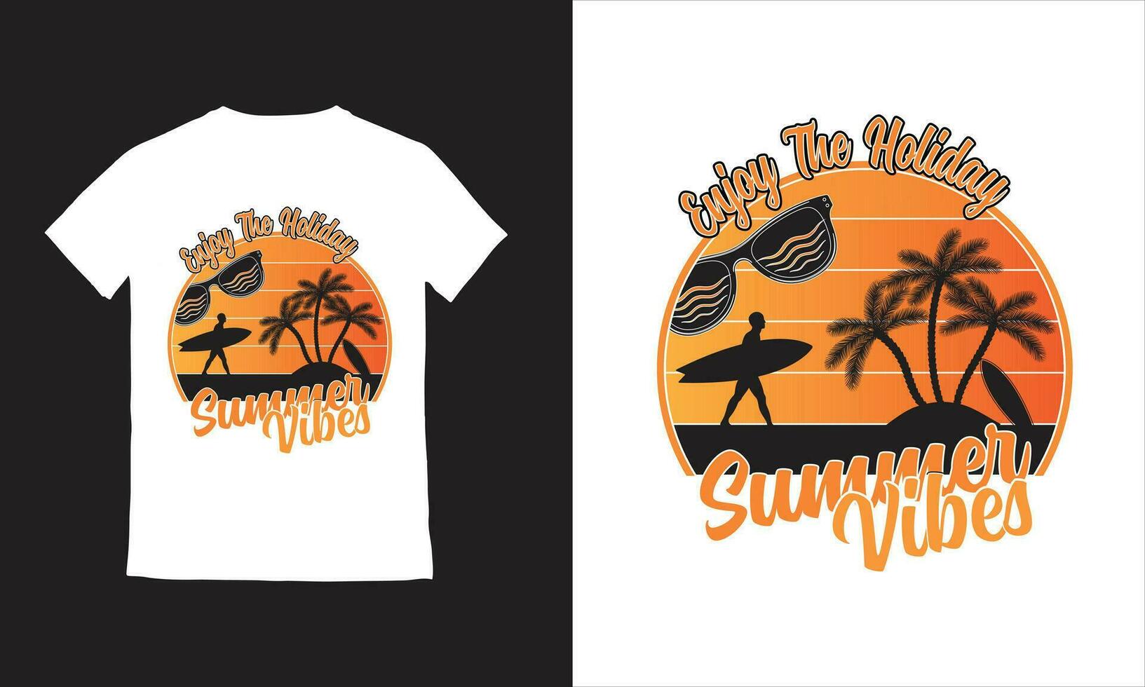 verano paraíso playa camiseta diseño, vector