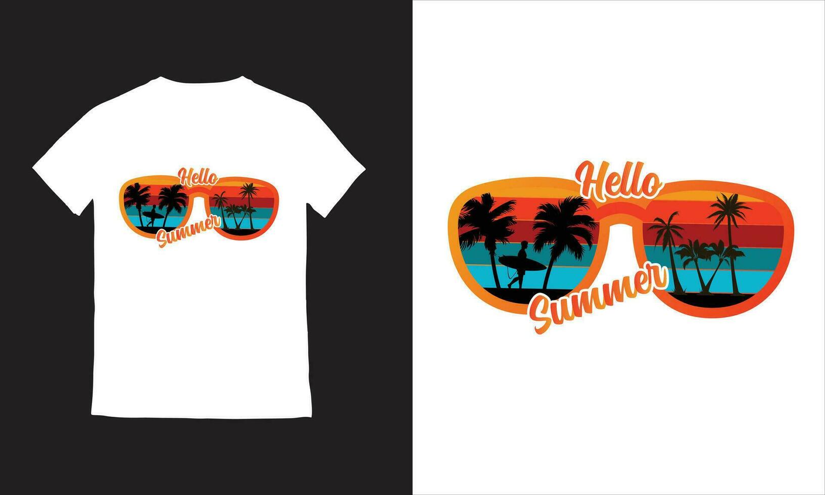 verano paraíso playa camiseta diseño, vector