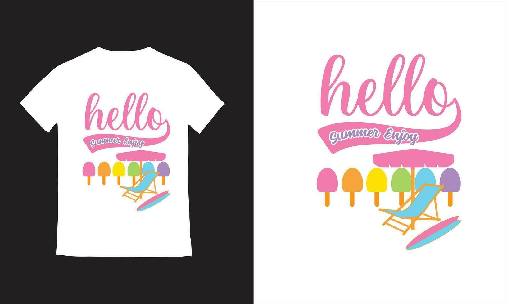 Summer Paradise Beach T-shirt Design, vector