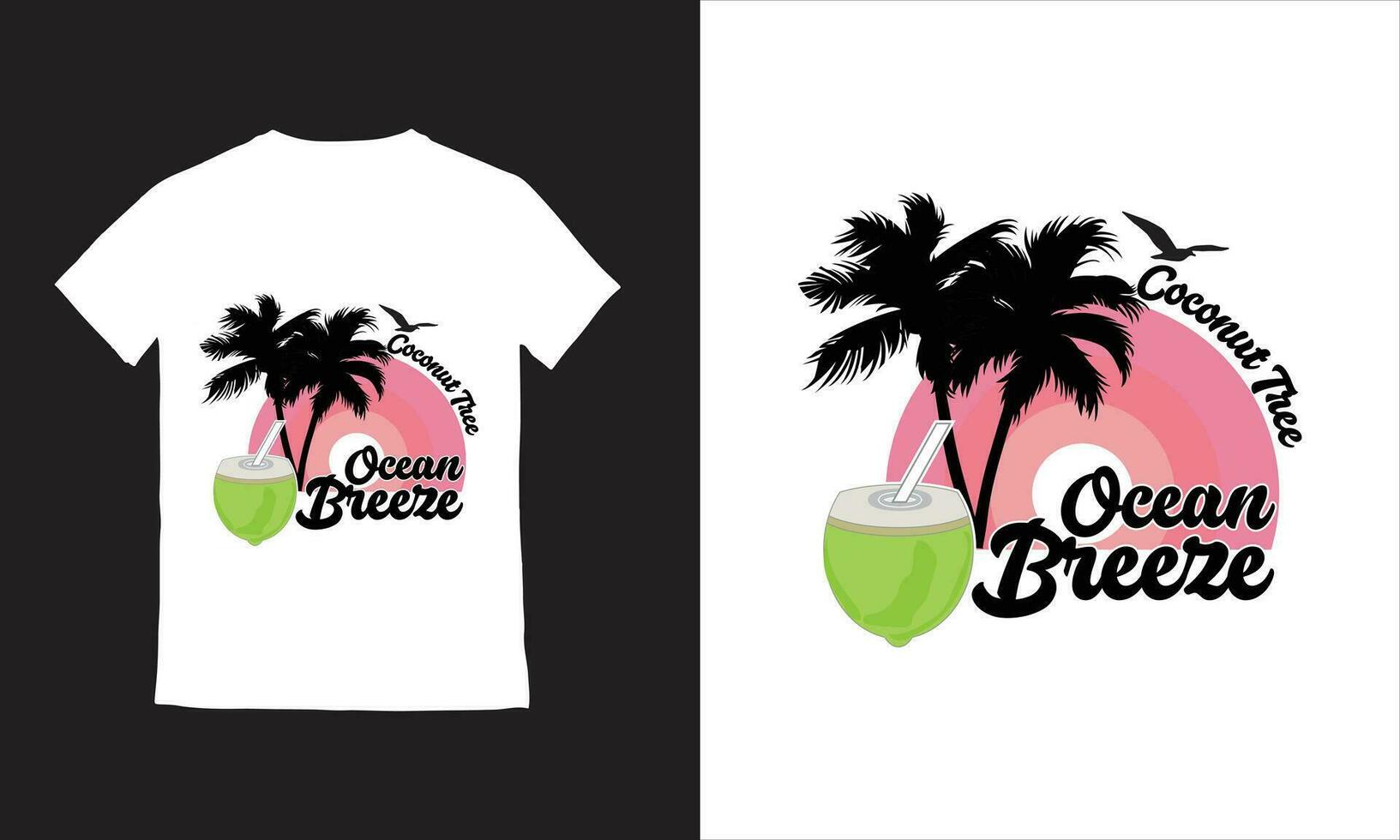 Summer Paradise Beach T-shirt Design, vector