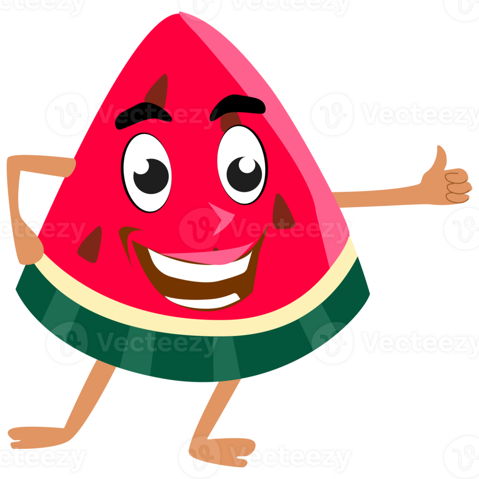 watermelon cartoon character mascot png image