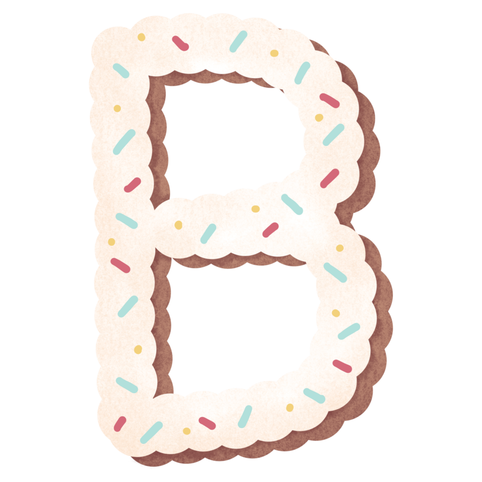 Alphabet cartoon sweet candy bakery png