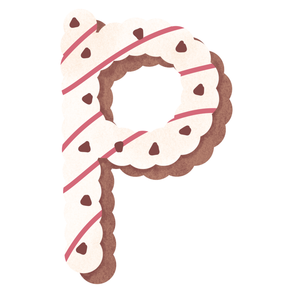 Alphabet cartoon sweet candy bakery png