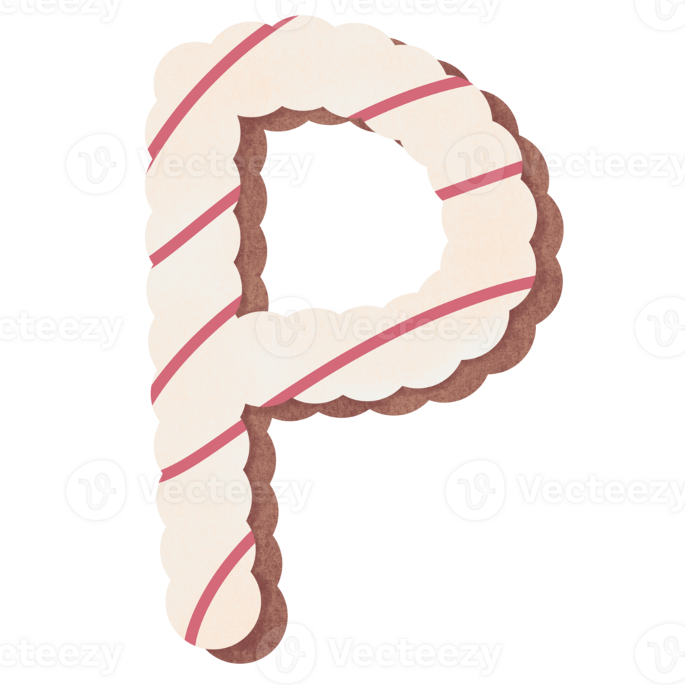 Alphabet cartoon sweet candy bakery png