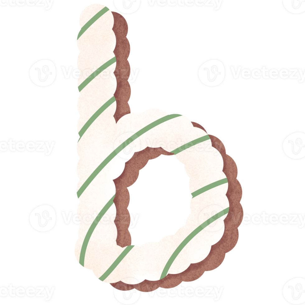 Alphabet cartoon sweet candy bakery png