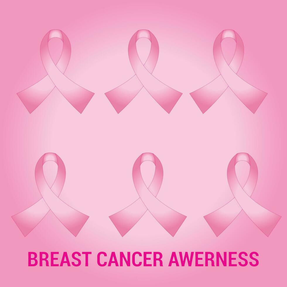 Breast Cancer Awareness Month with pink ribbon. Think pink vector