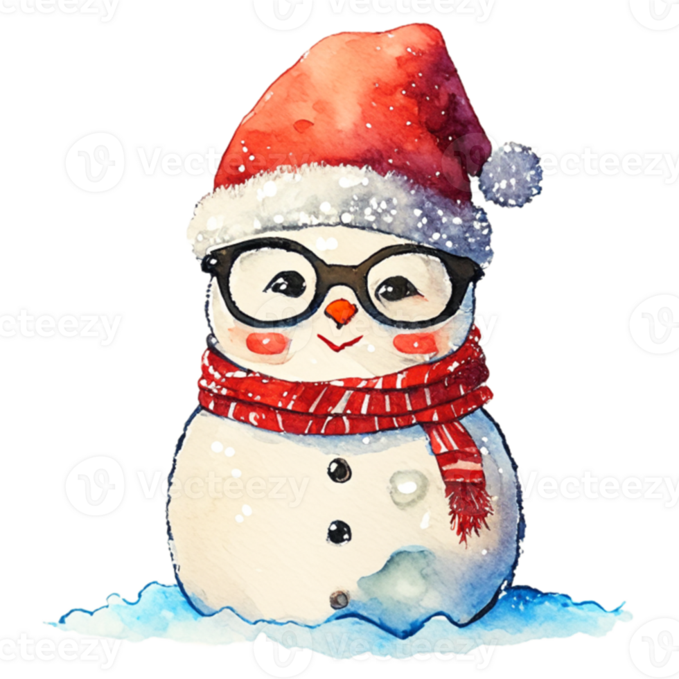 Snowman Cute Christmas AI Generative png
