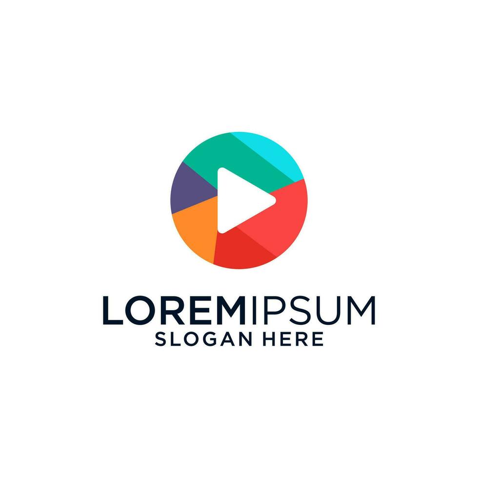 a colorful logo for a video player vector