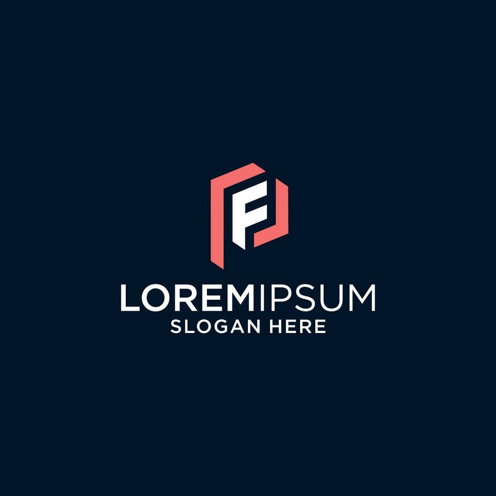letter F design logo vector