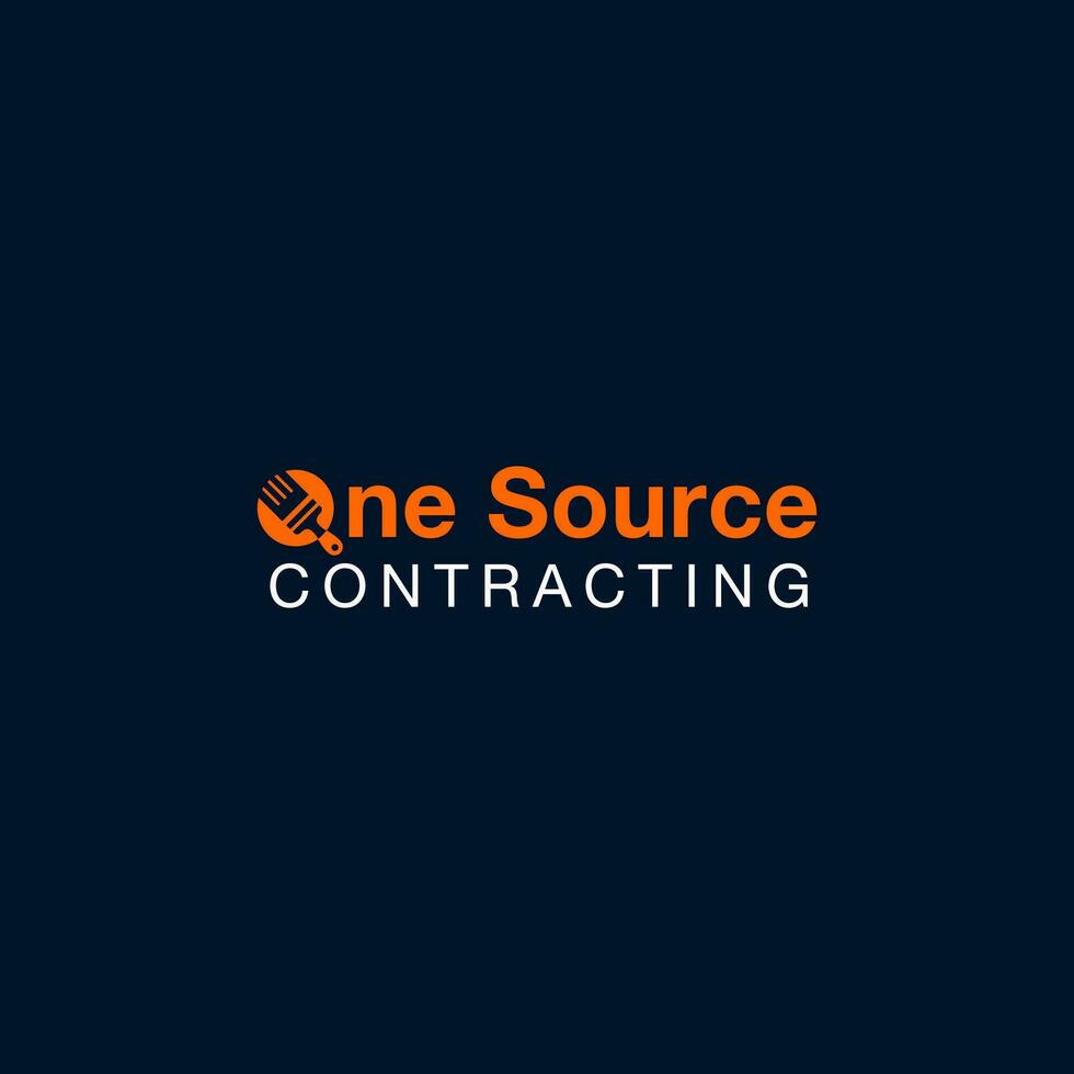 one source contracting design logo vector