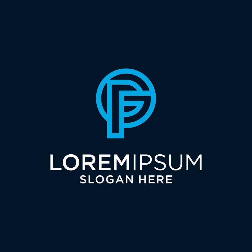 letter PG design vector logo