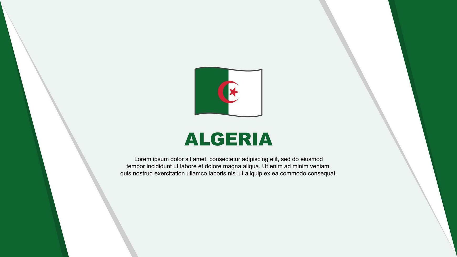 Algeria Flag Abstract Background Design Template. Algeria Independence Day Banner Cartoon Vector Illustration. Algeria Flag