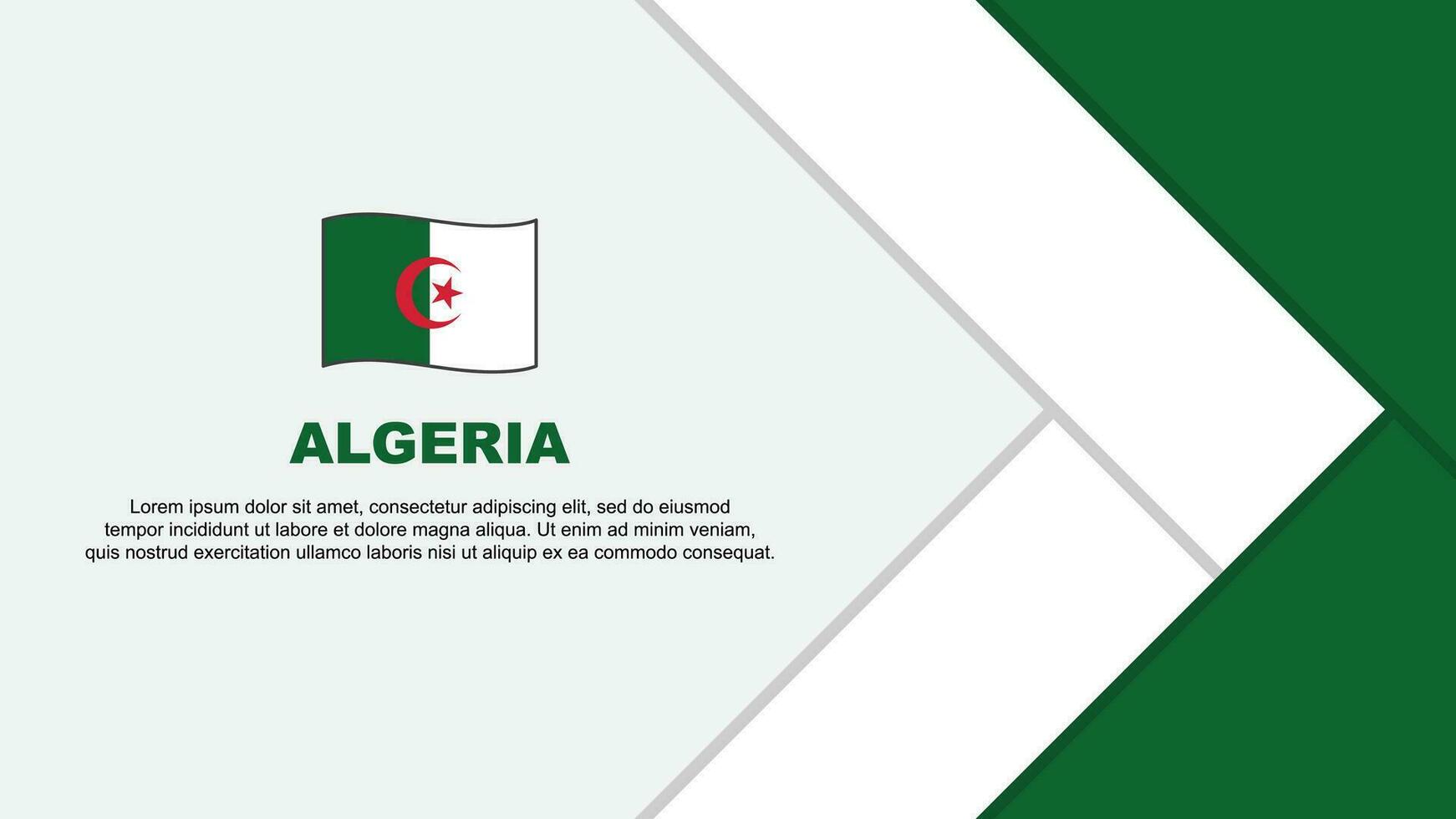 Algeria Flag Abstract Background Design Template. Algeria Independence Day Banner Cartoon Vector Illustration. Algeria Cartoon