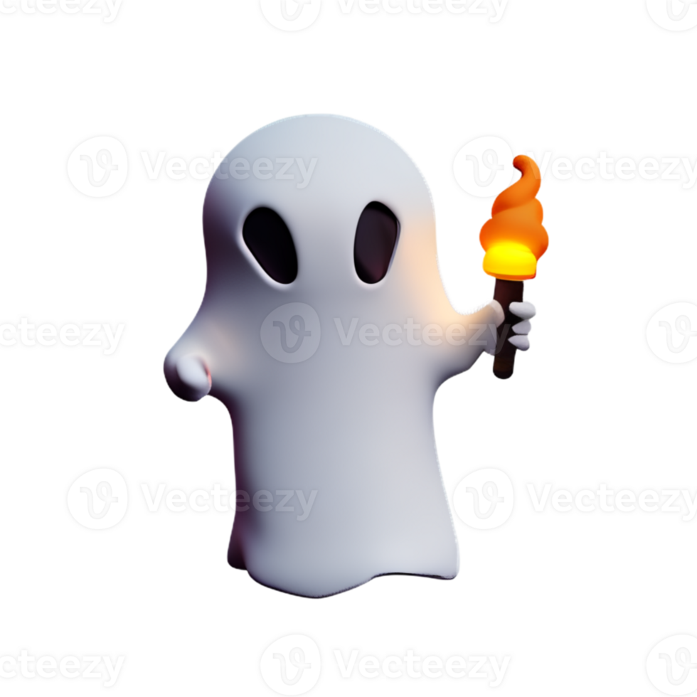 Ghost Cute  Torch AI Generative png