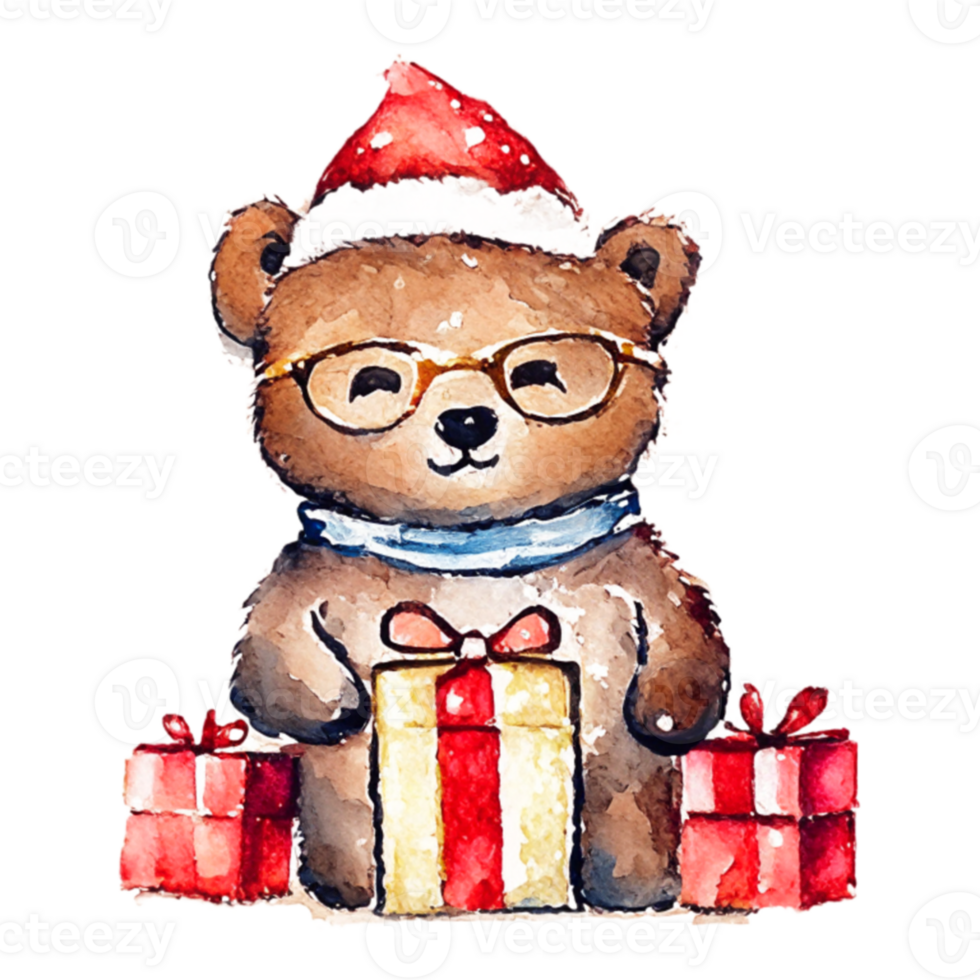 orso carino Natale ai generativo png