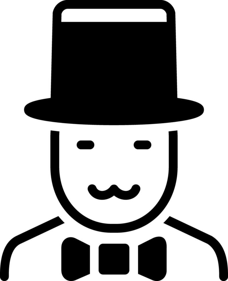 solid icon for gentleman vector