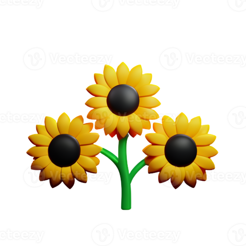 Sunflower Floral leaf AI Generative png