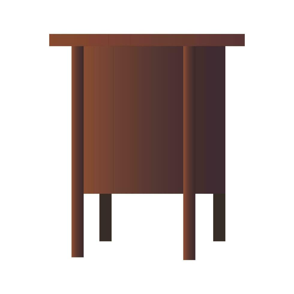 Small coffee table, bedside table in flat style. All Objects Are Repainted. vector