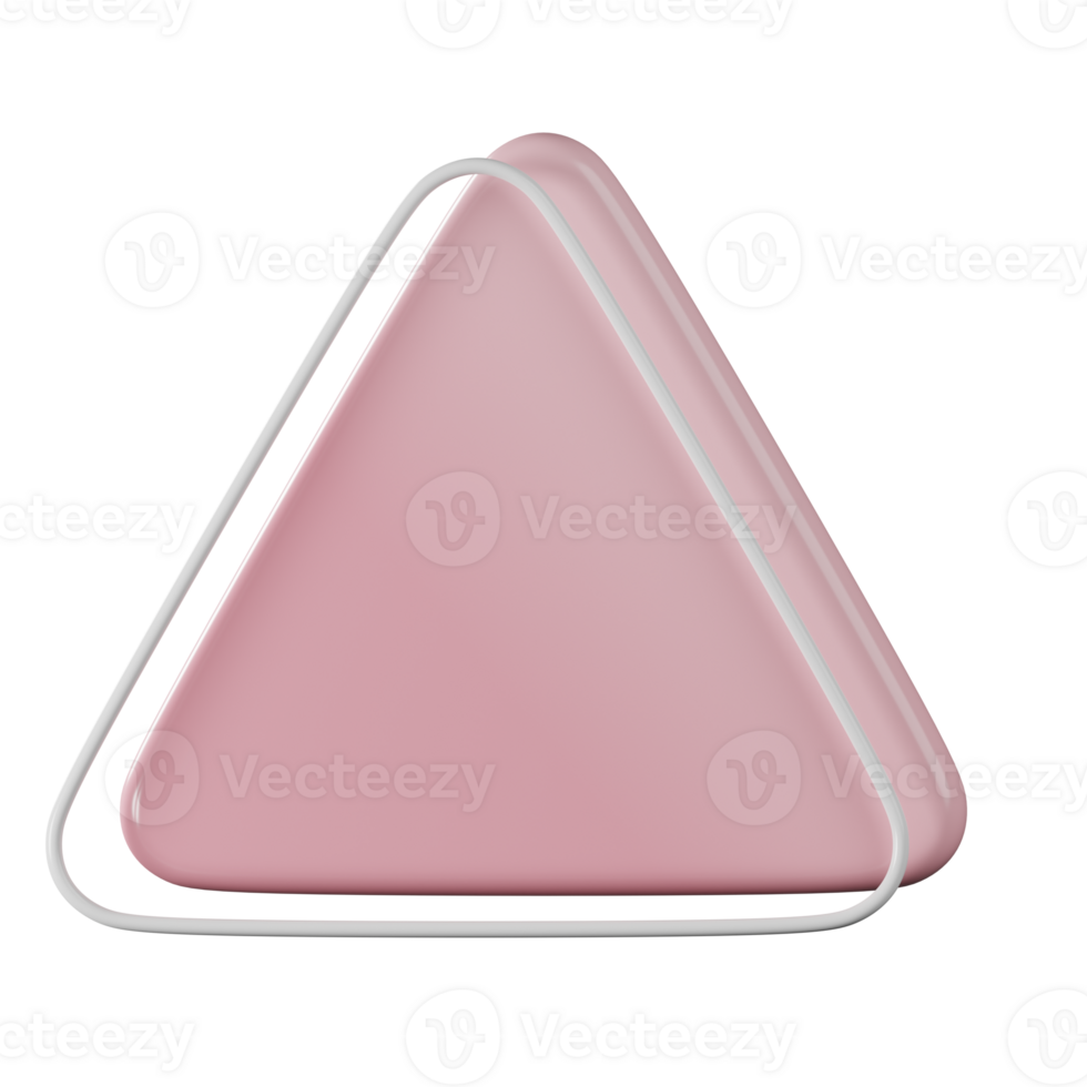 Triangle shape, pink gradient 3d rendering. png