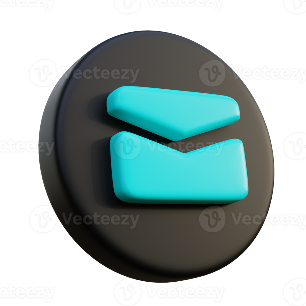Message 3d Icon On Black Circle 29752607 Png