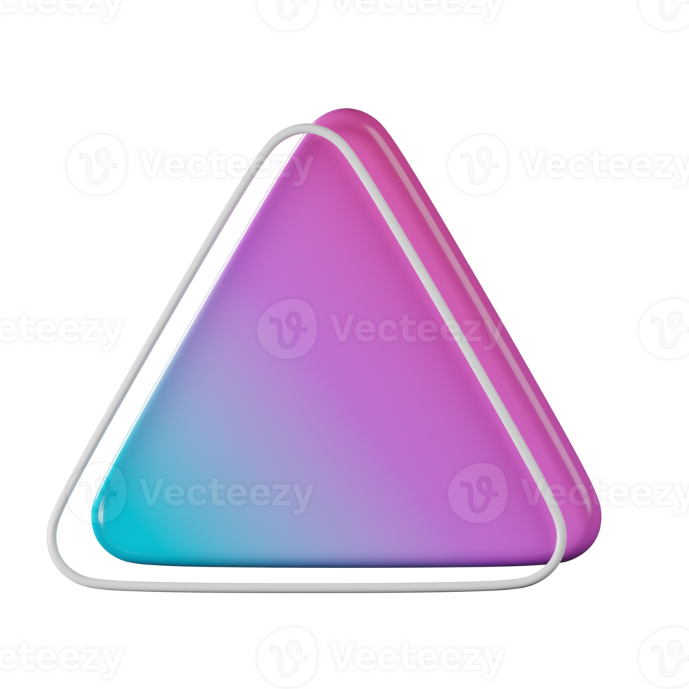 driehoek vorm geven aan, rood blauw helling 3d weergave. png