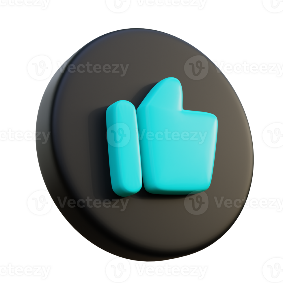 Like Thumbs Up 3D Icon on black circle. png