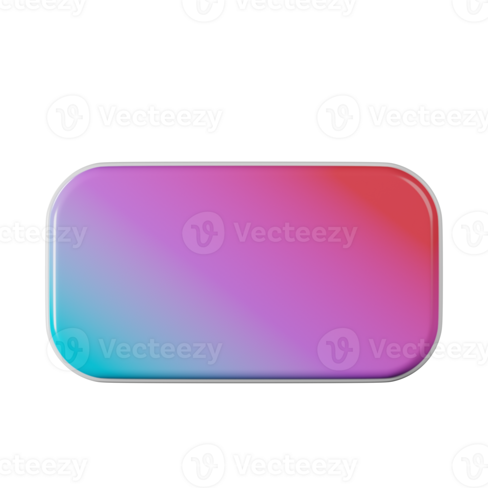Rectangle shape, red blue gradient 3d rendering. png
