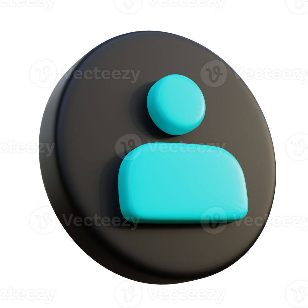 Profile Avatar 3D Icon on black circle. png