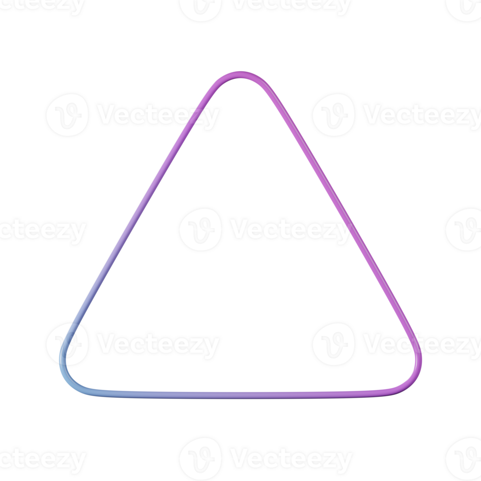 triángulo forma, rojo azul degradado 3d representación. png
