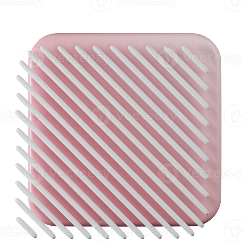 Square shape, pink gradient 3d rendering. png