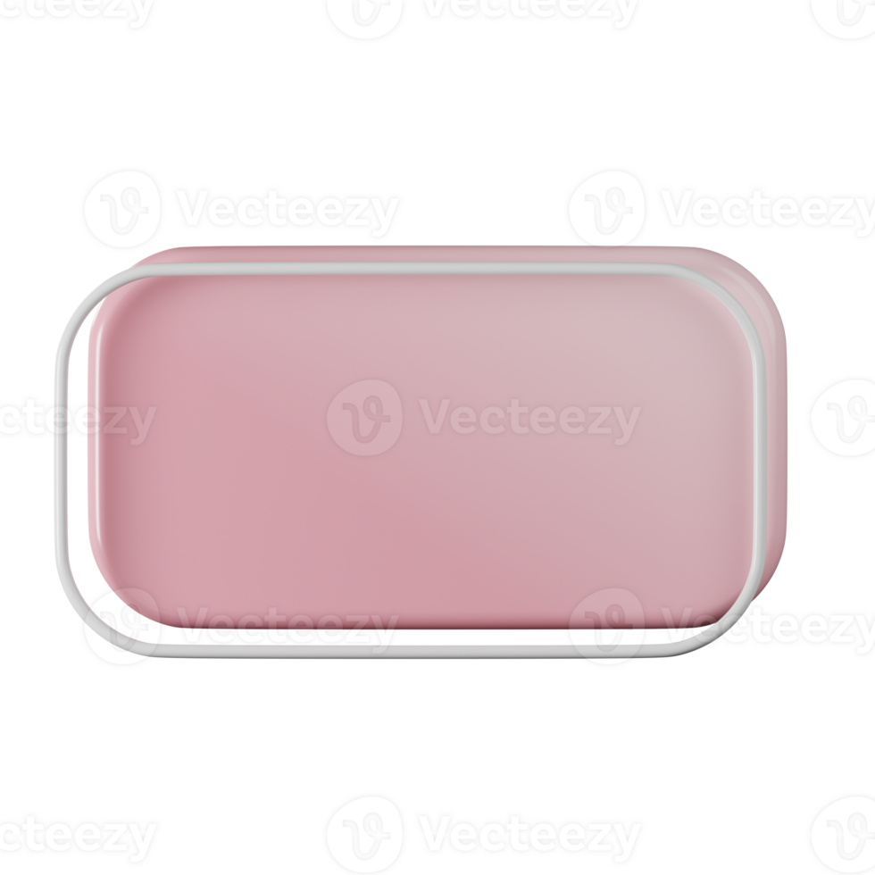 Rectangle shape, pink gradient 3d rendering. png