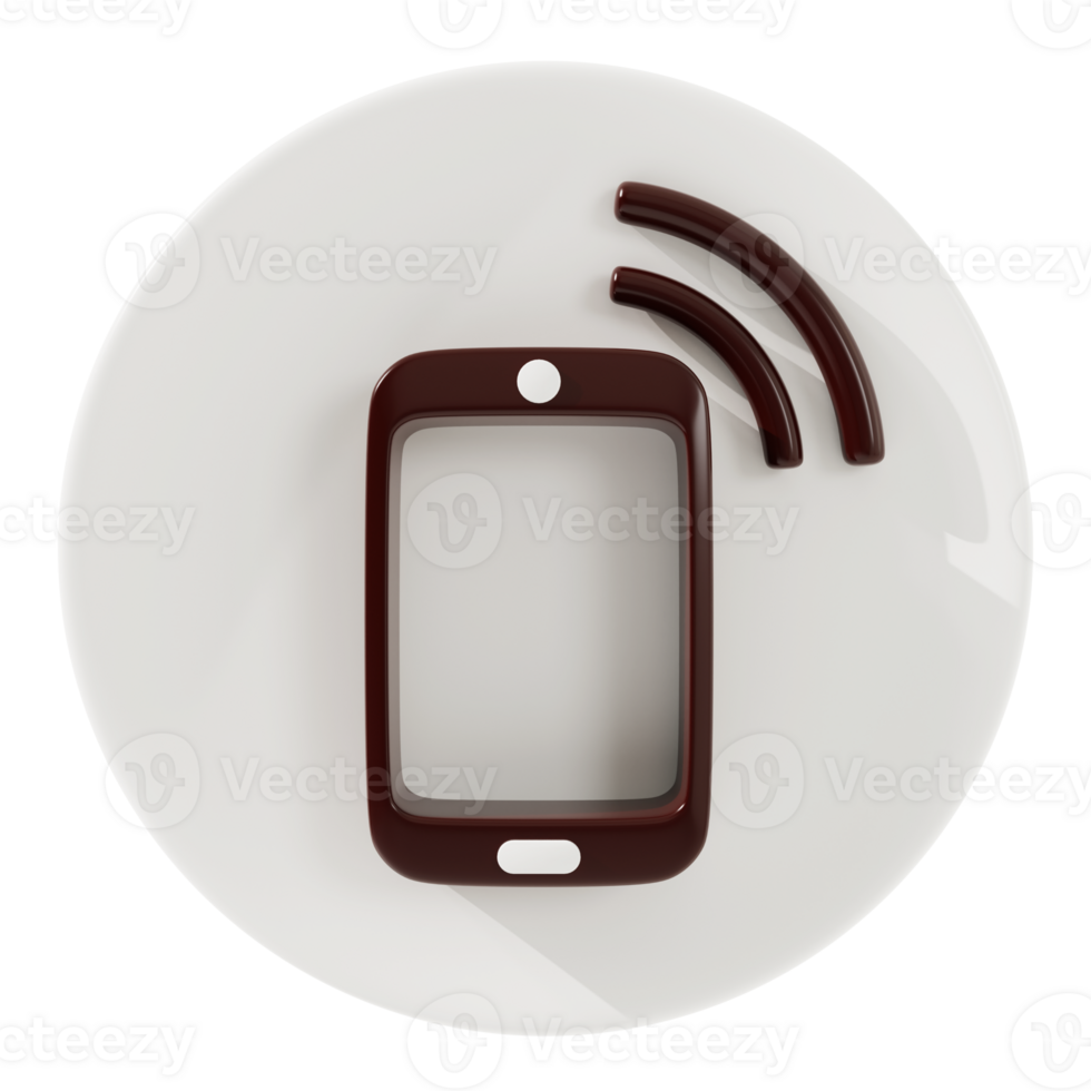 Telephone and wifi hotspot icon 3d Rendering. png